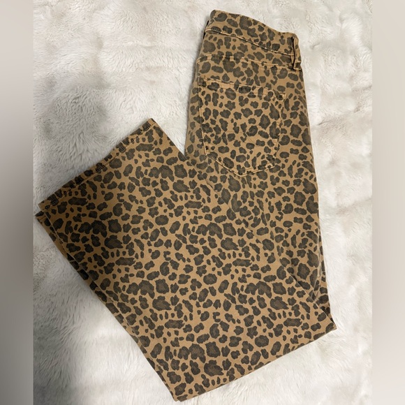 American Eagle Outfitters Leopard Print Stovepipe Stretch Ankle Jeans - Picture 2 of 6